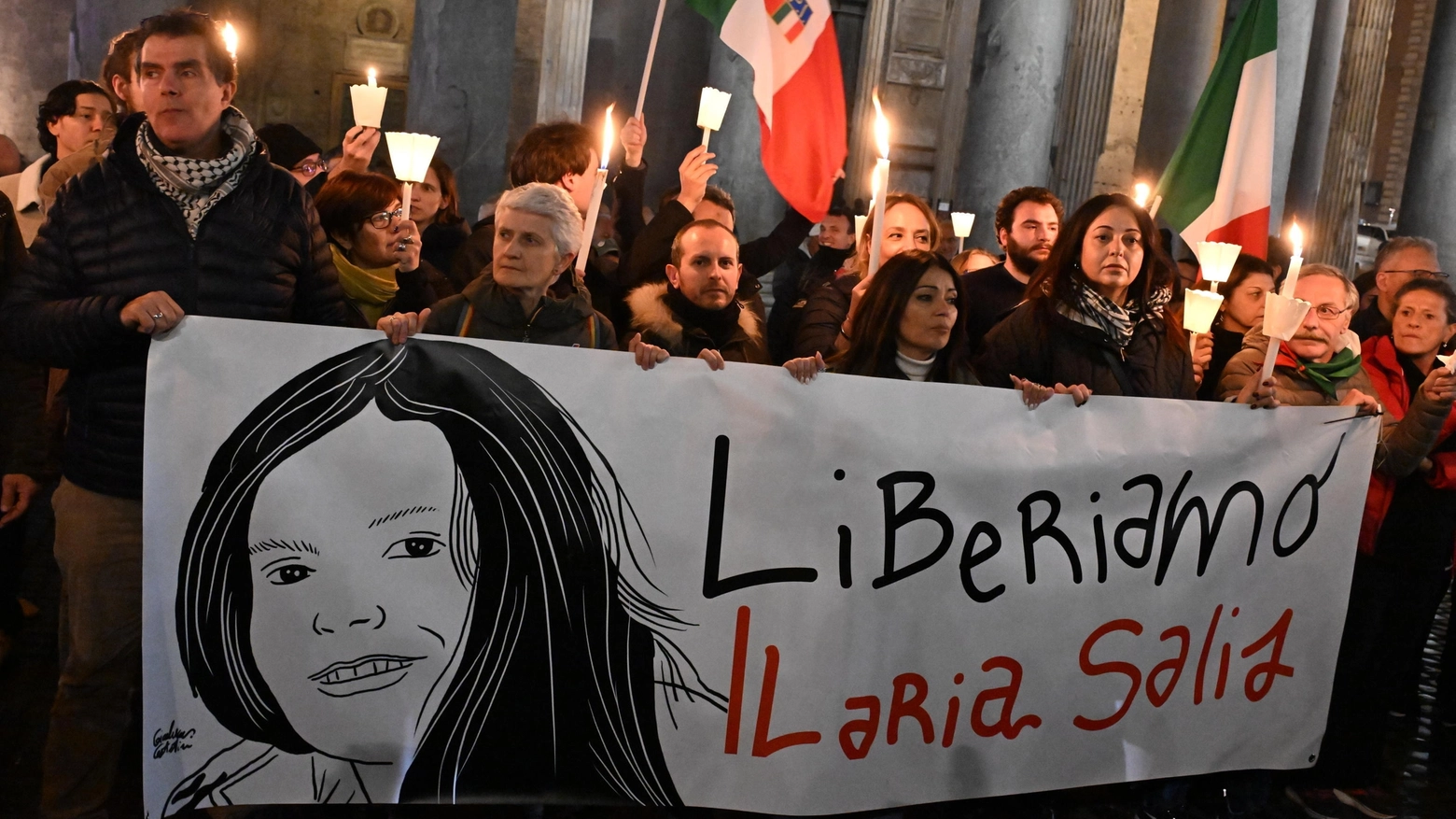 Manifestazione per la scarcerazione di Ilaria Salis
