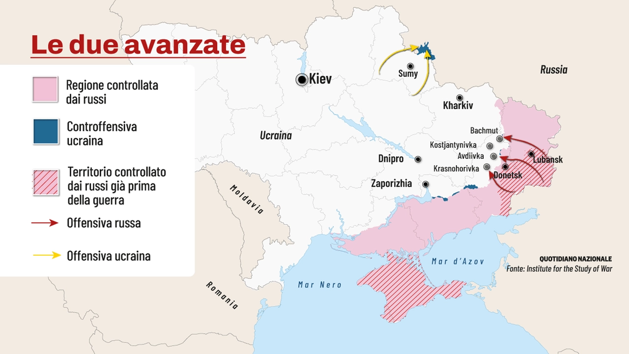 Mappa: la situazione in Ucraina e nella regione russa del Kursk