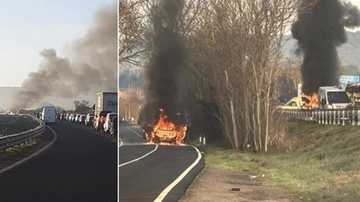 Siligo (Sassari), assalto oggi a tre furgoni portavalori. Feriti 5 vigilantes: uno è grave. Colpi di kalashnikov e fiamme, caccia all’uomo