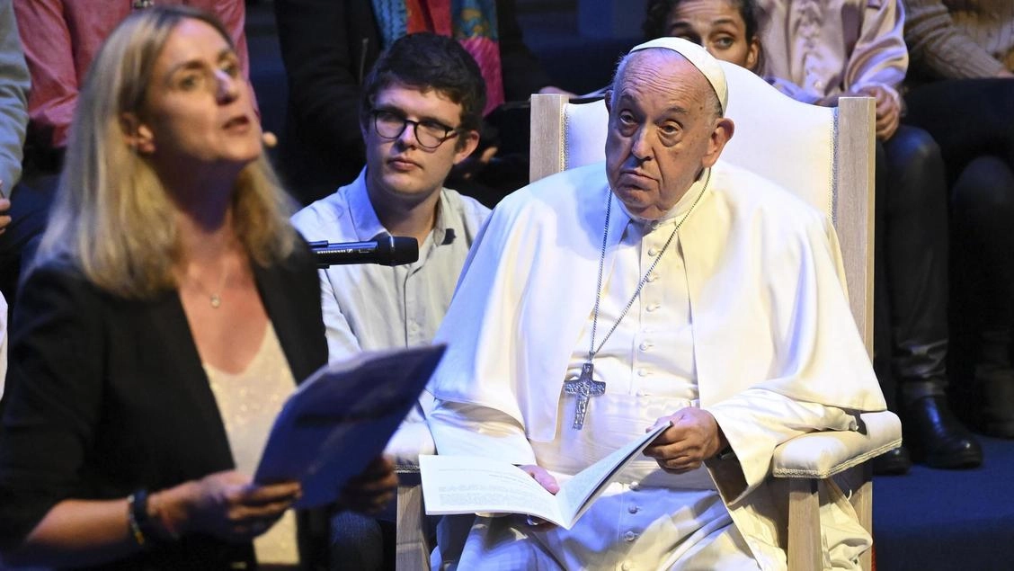 Papa Francesco, 87 anni, alla Université Catholique de Louvain, in Belgio