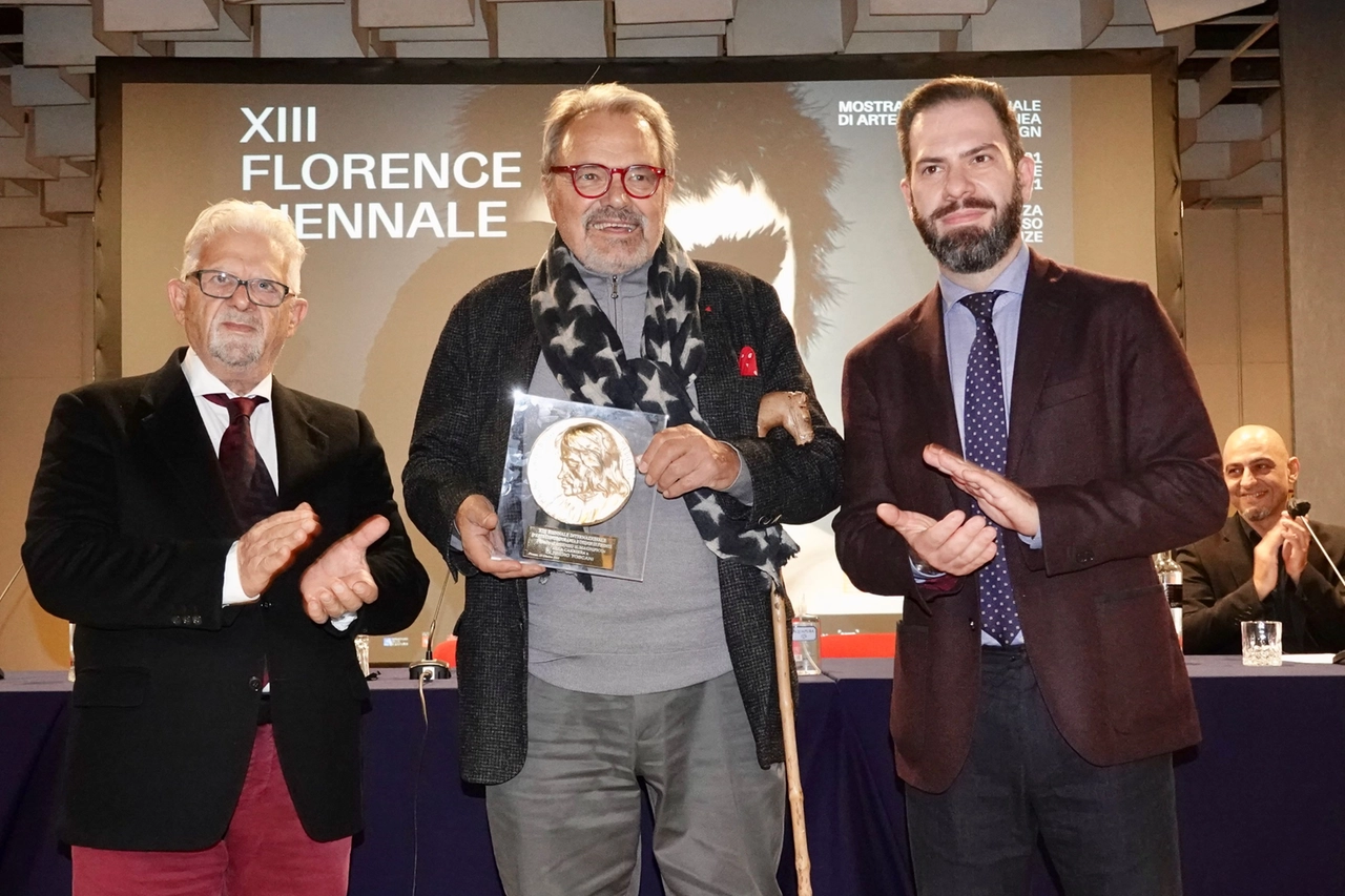 Premio alla Carriera a Oliviero Toscani alla biennale dell’arte a Firenze (Foto Gianluca Moggi/New Press Photo)