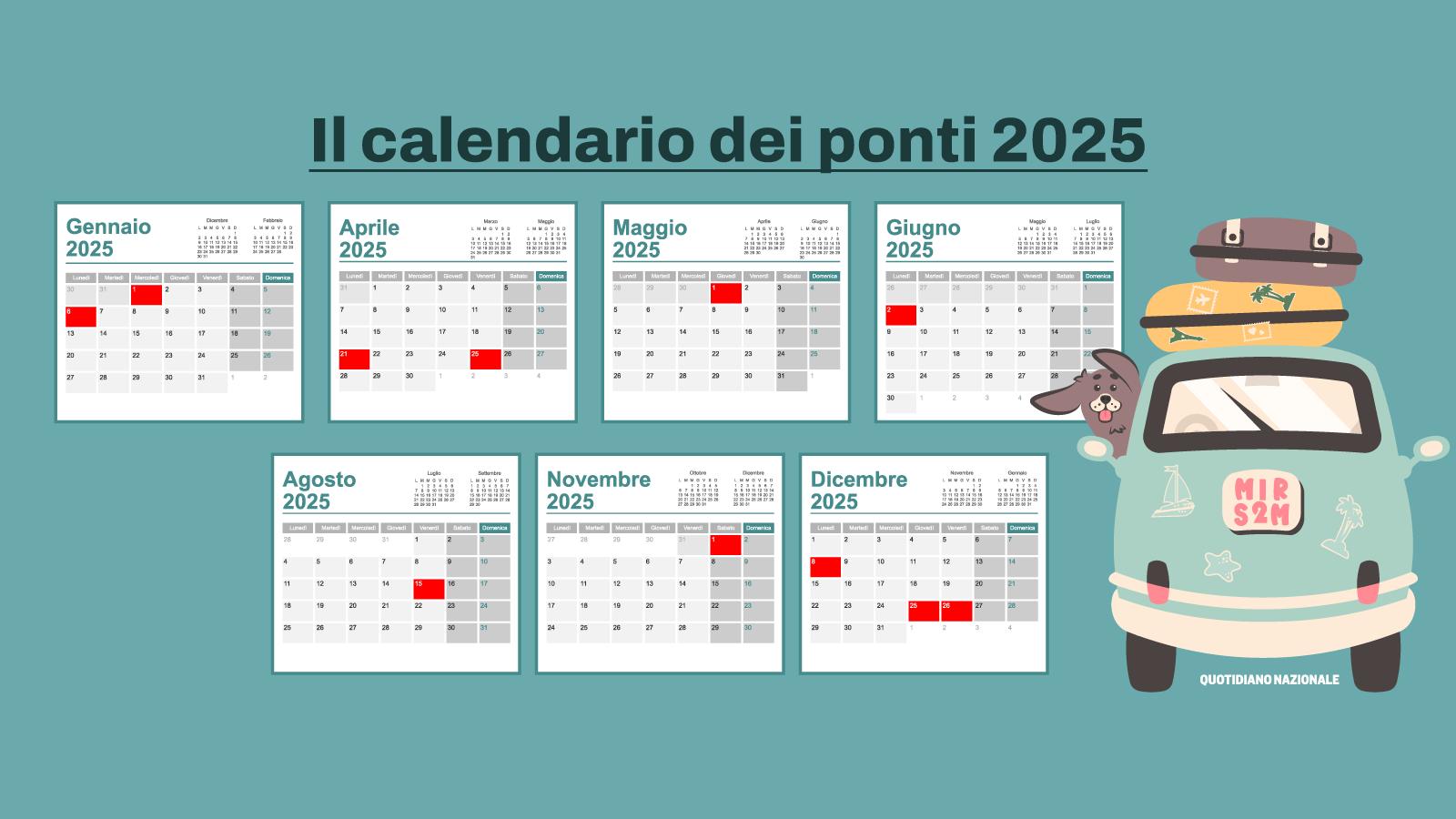 I ponti 2025 tra scuola e festività: come fare 32 giorni di vacanza con 7 di ferie