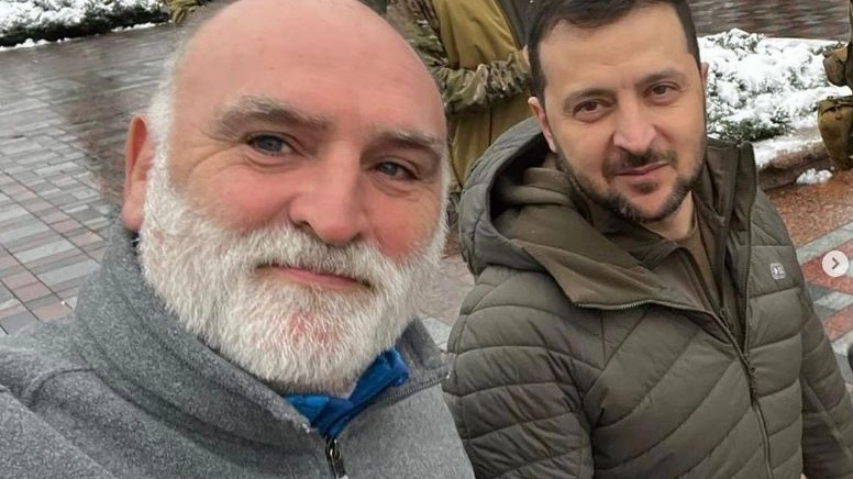 José Andrès con il presidente ucraino Zelensky