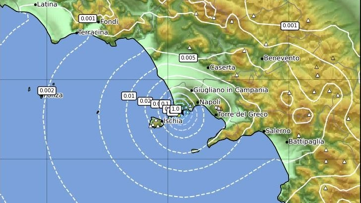Terremoto ai Campi Flegrei: la mappa dell’Istituto Nazionale di Geofisica e Vulcanologia (Ingv)
