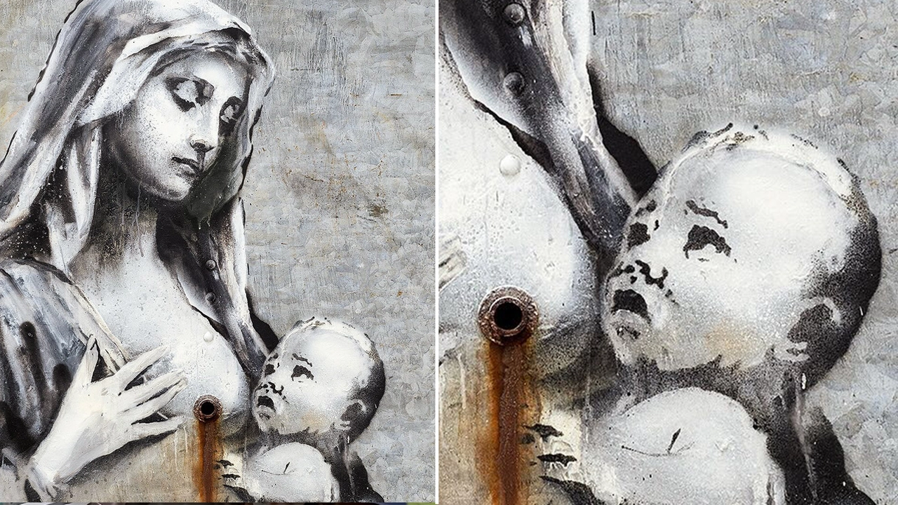 Madonna con bambino, l'ultima opera di Banksy