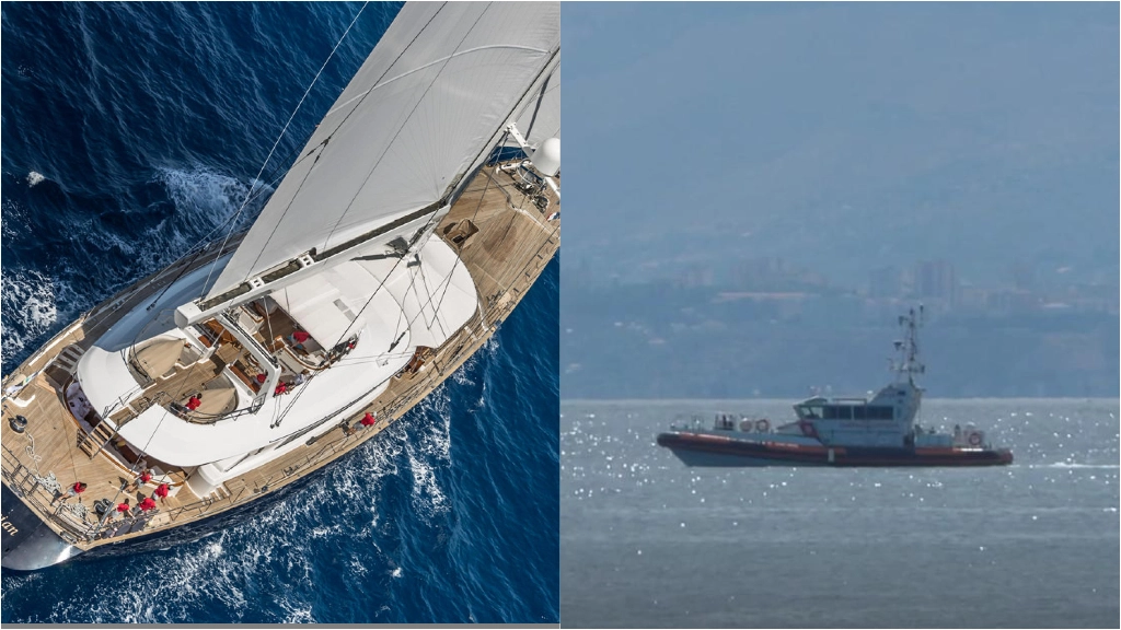 La barca a vela affondata a Palermo e i soccorsi (Ansa e Localteam)