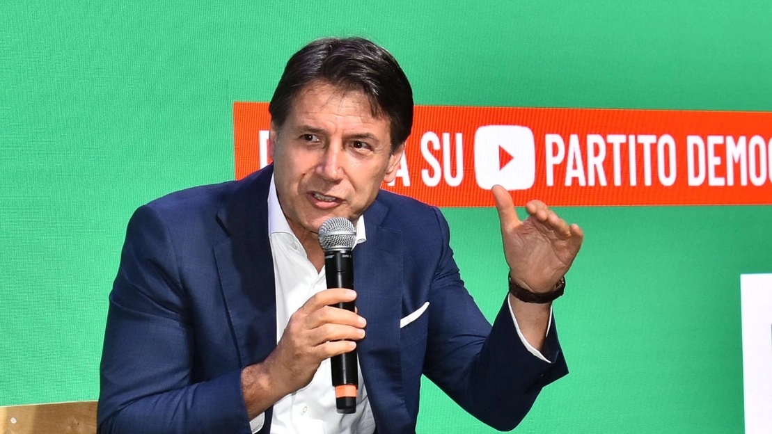 Giuseppe Conte, 60 anni, alla Festa dell’Unità nazionale del Pd a Reggio Emilia