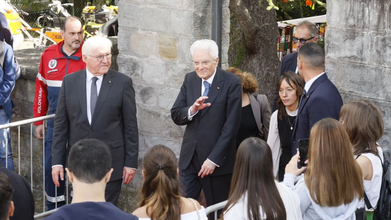 Steinmeier e Mattarella a Monte Sole (foto Schicchi)