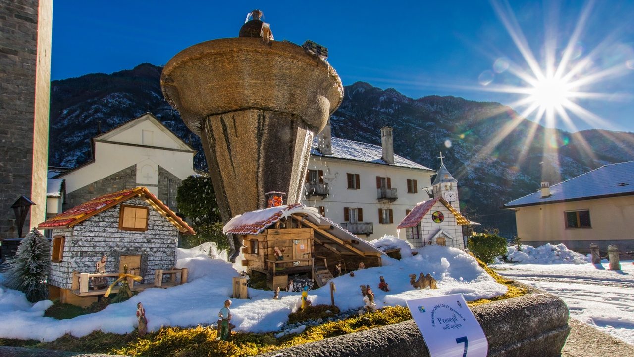 Un presepe in una fontana a Crodo per Presepi sull'acqua (ph. MarcoBenedettoCerini)