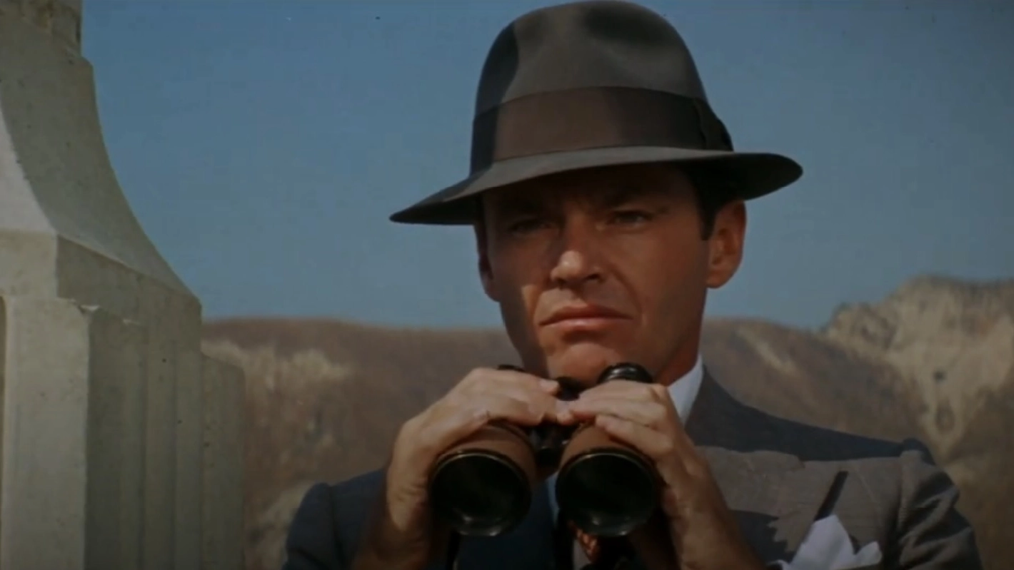 Jack Nicholson in "Chinatown", diretto da Roman Polanski (Paramount Pictures, 1974)