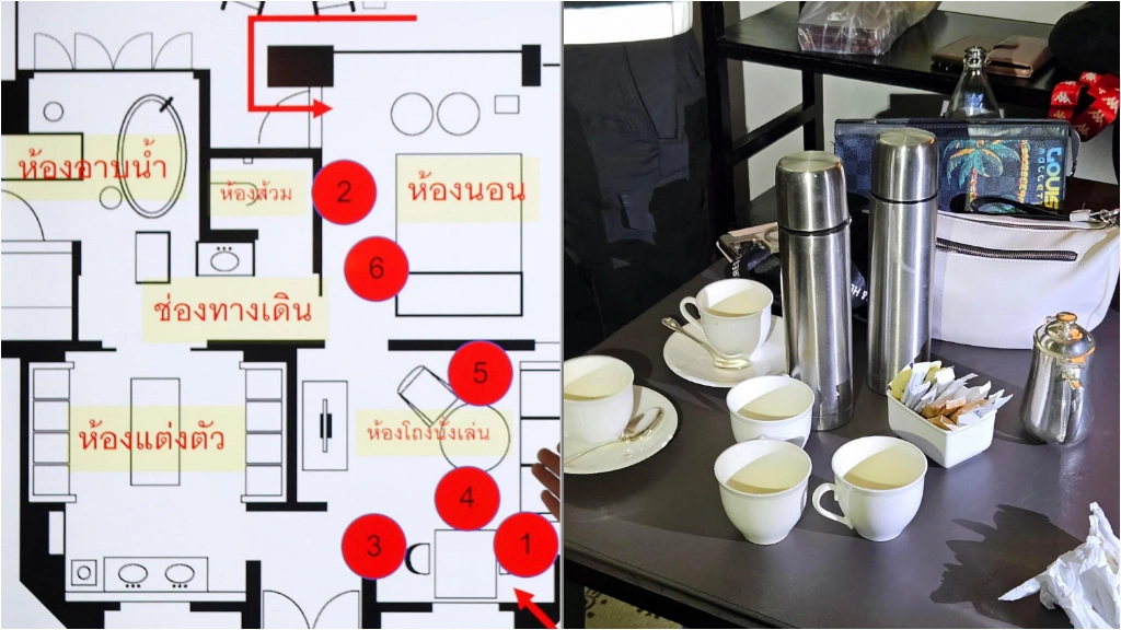 Sei turisti trovati morti in hotel a Bangkok, la ricostruzione della polizia e le tazze da tè contenenti cianuro