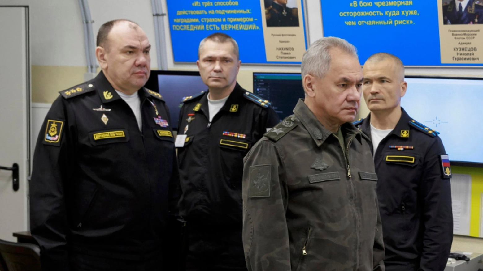 Moiseyev e il ministro della difesa russo Shoigu (Ansa)