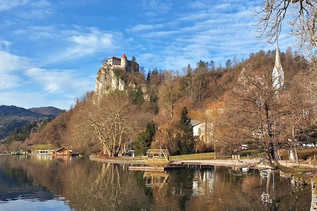 Il lago di Bled col castello sullo sfondo