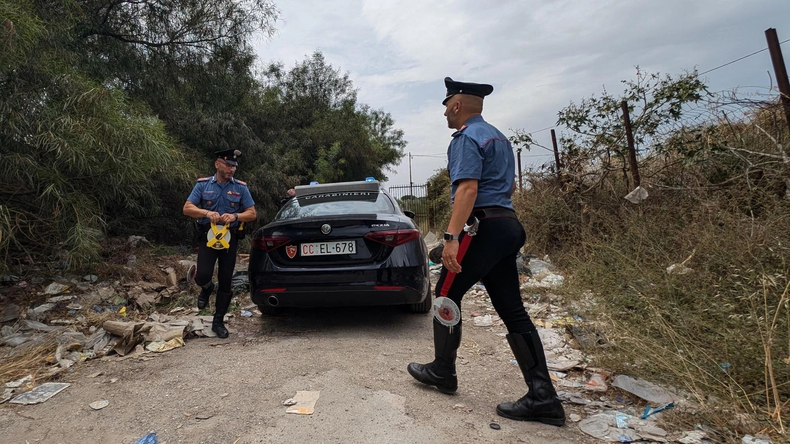 I carabinieri sul luogo dell'incidente a Villabate