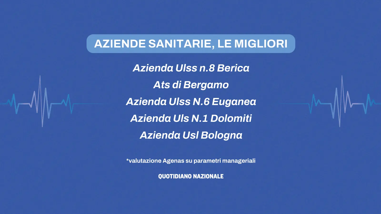 Asl, le migliori d’Italia nel report Agenas. Ma spuntano già le proteste