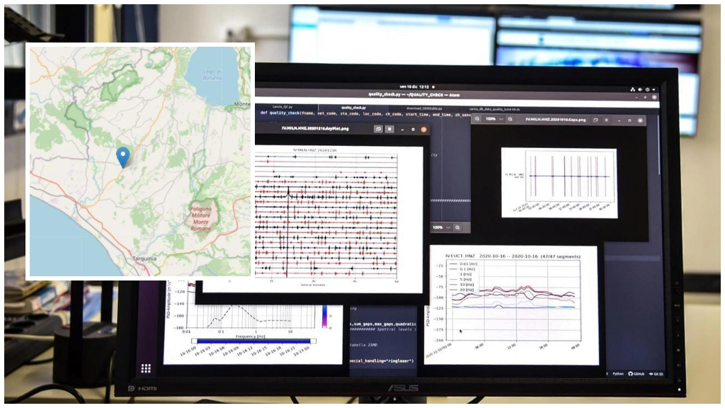 Scosse di terremoto rilevate vicino a Viterbo dai sismografi dell'Ingv