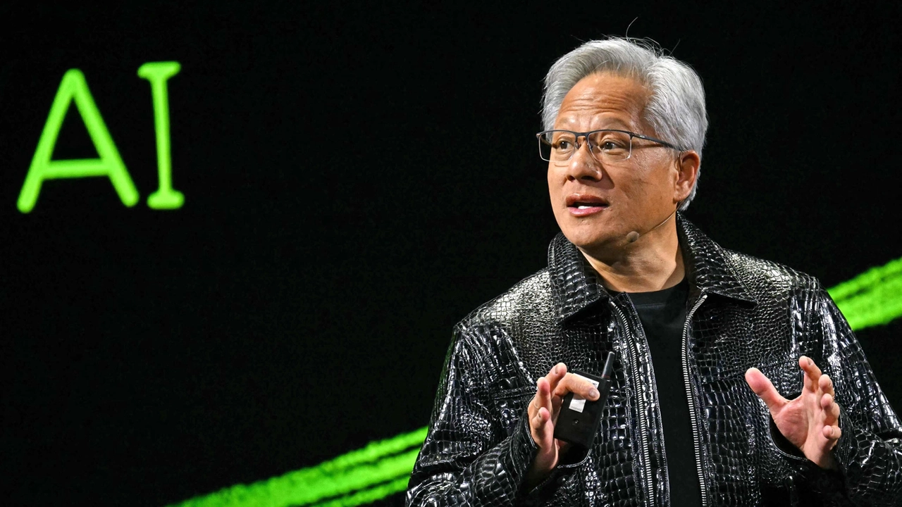 Il ceo di Nvidia Jensen Huang (foto Afp)