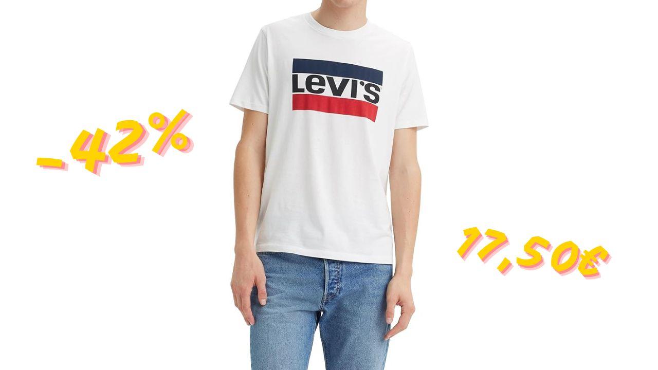 Levi's Graphic Set-In Neck: maglietta da uomo in cotone con vestibilità comoda e design moderno a soli 17,50 euro