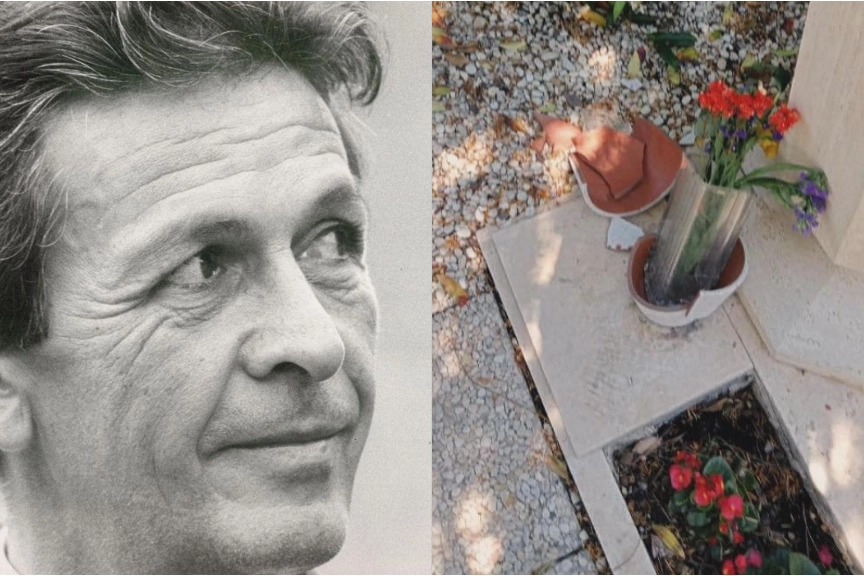 Enrico Berlinguer e l'ultimo atto vandalico sulla sua tomba al cimitero di Prima Porta (Roma)