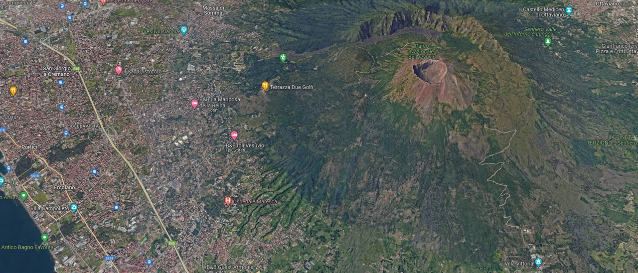 Il Vesuvio in 3D visto dal satellite con Google Earth