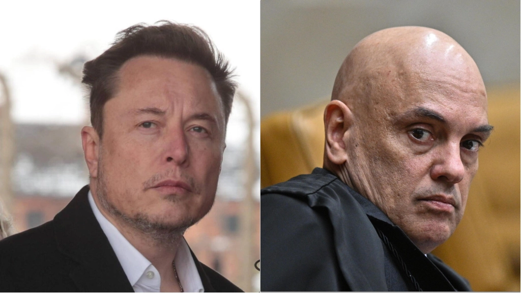 Il magnate Elon Musk e il giudice brasiliano Alexandre de Moraes (Ansa)