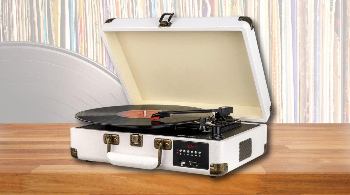 Rivivi la magia del vinile con il giradischi che unisce design vintage e tecnologia attuale