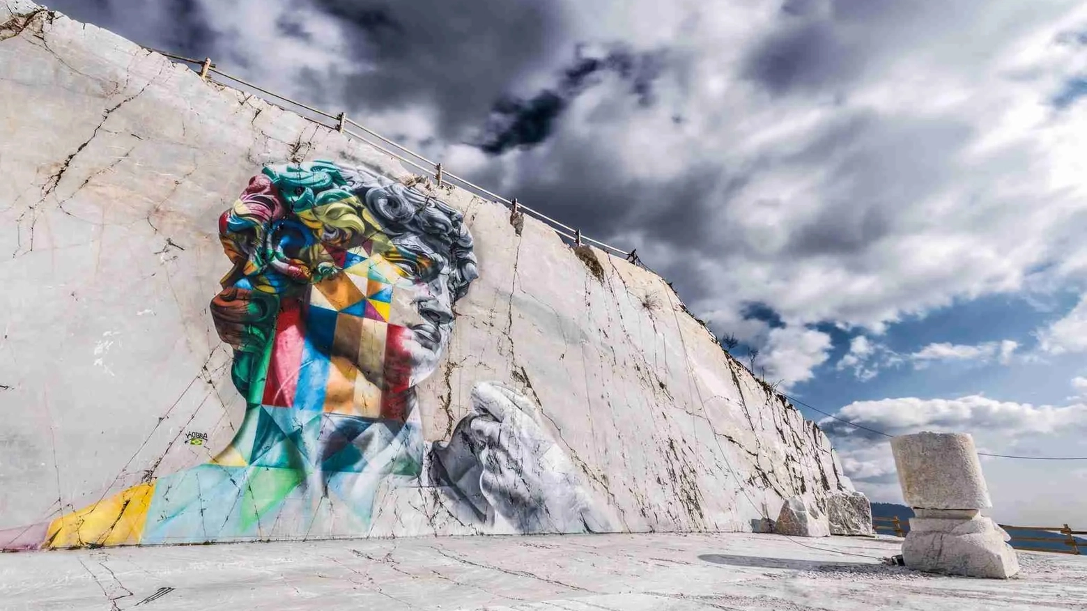 Eduardo Kobra, David, murale, 2017, Carrara