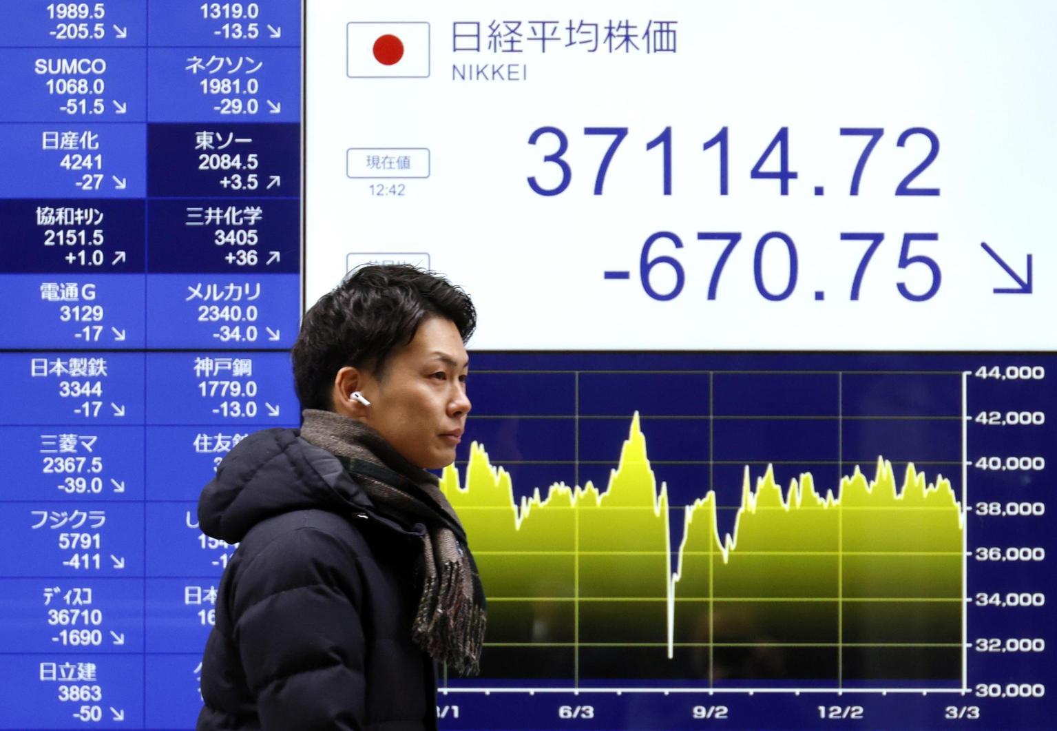 Borse asiatiche in calo dopo i nuovi dazi di Trump su Canada, Messico e Cina