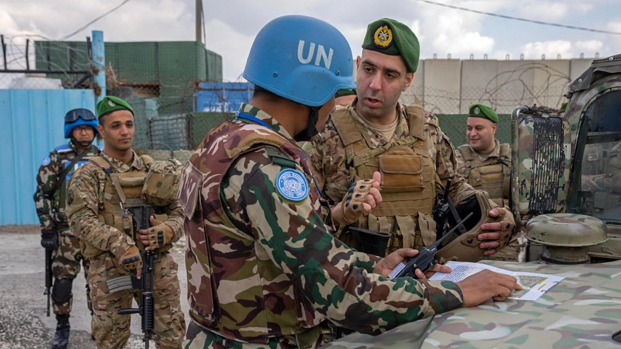 Soldati della missione Unifil in Libano; a sinistra, il luogo dell’attacco e l’auto dei blu della Brigata Sassari i militari rimasti feriti