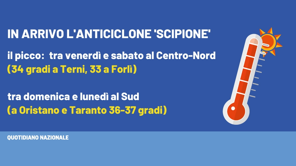 Ecco l’anticiclone ‘Scipione’, fino a 40 gradi nella prima ondata di caldo e afa in Italia. Dove saranno i picchi di calore