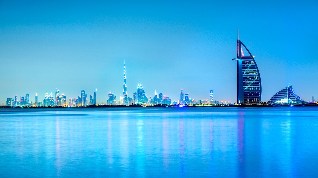 Burj Al Arab Hotel with Dubai Skyline, Dubai