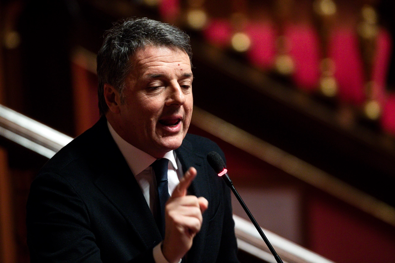 Il leader di Italia Viva Matteo Renzi in aula al Senato