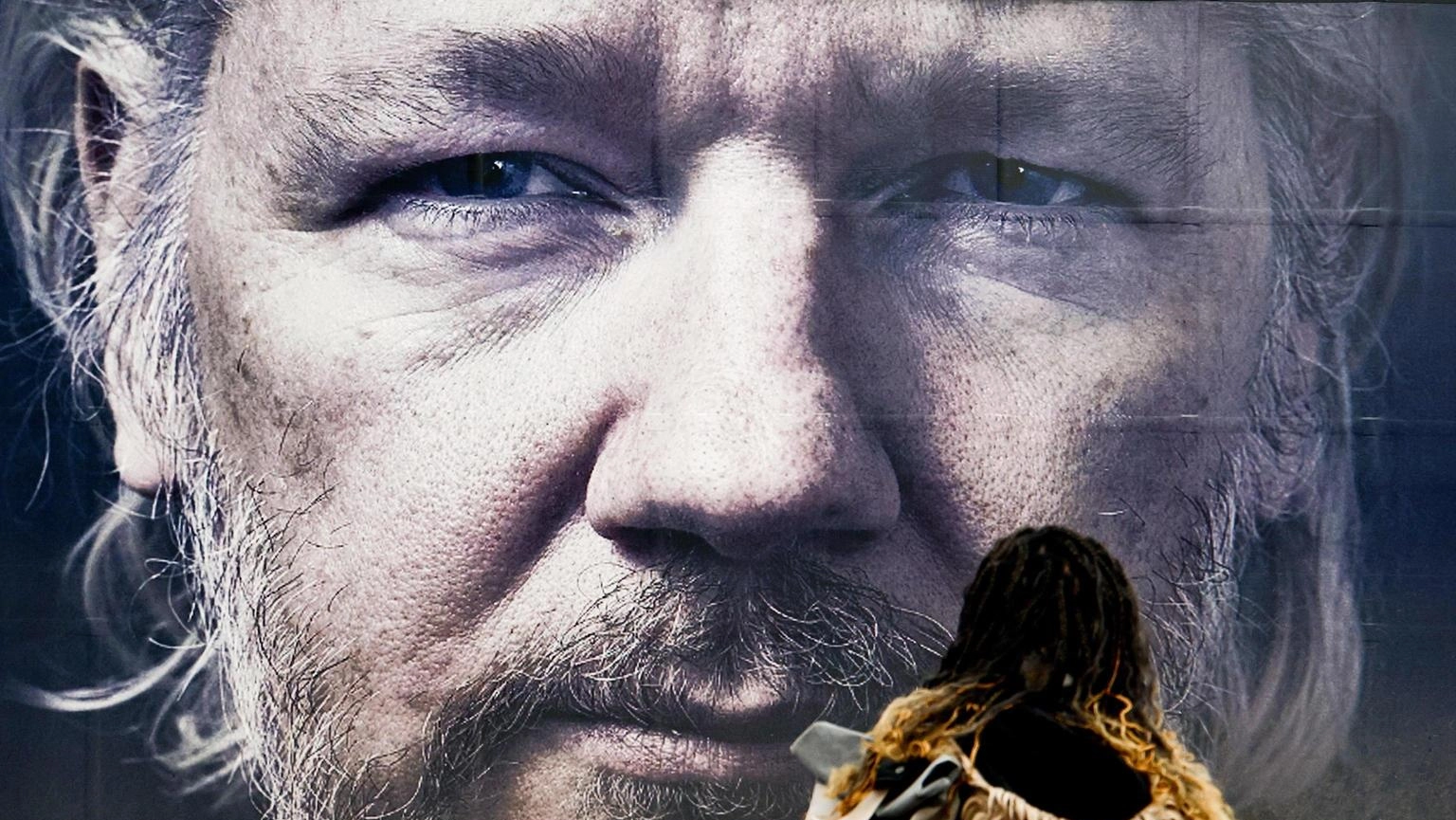 Un manifesto con il volto di Julian Assange