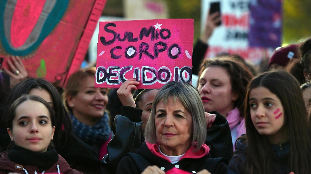 Il corteo delle attiviste di ’Non una di meno’ sfila per le vie di Roma nella Giornata internazionale contro la violenza sulle donne