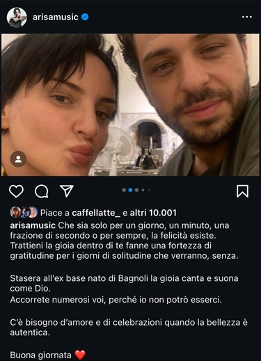 Arisa col fidanzato sui social: chi è Walter Ricci