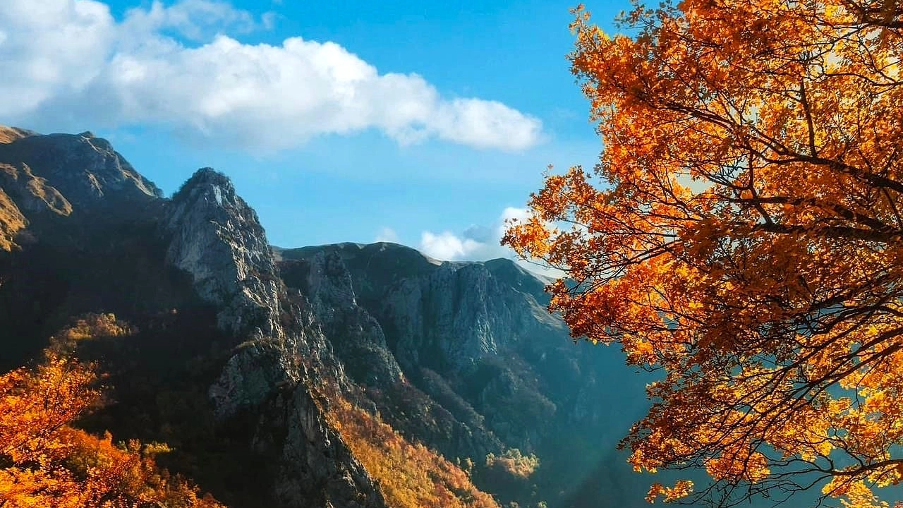 I Monti Sibillini con il foliage d'autunno