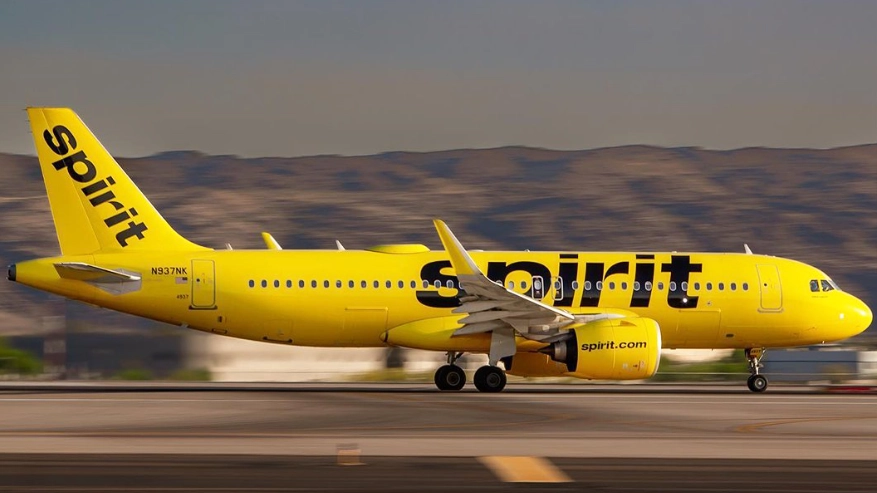 Immagine di un velivolo Spirit Airlines dal profilo X della compagnia statunitense