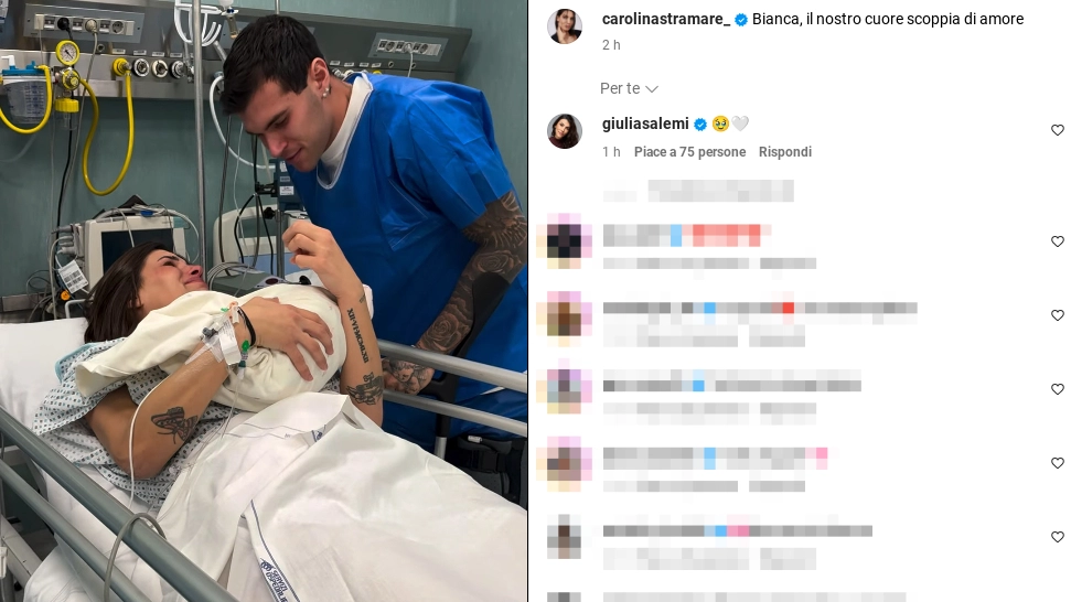 Carolina Stramare e Pietro Pellegri, è nata la figlia Bianca