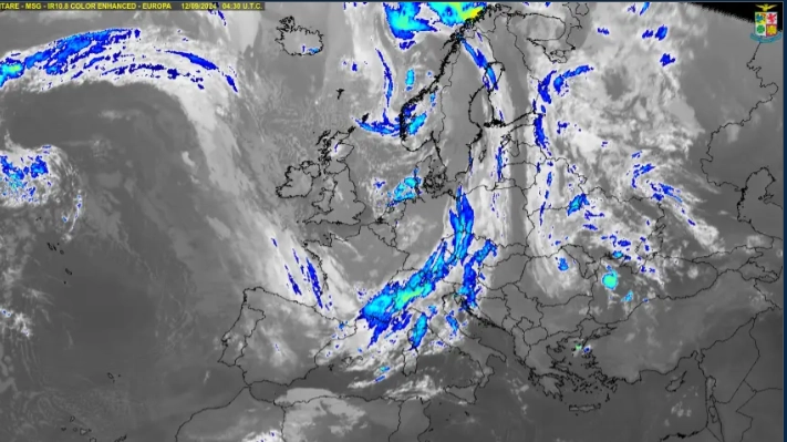 L'immagine satellitare della mattina del 12 settembre 2024 (meteoAm)