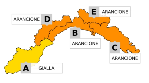 L'allerta meteo in Liguria