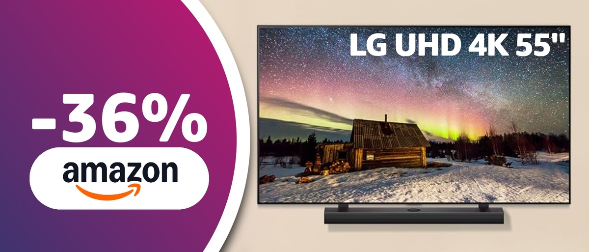 Smart TV LG 4K da 55'' per streaming e gaming: prezzo strepitoso con lo sconto Amazon