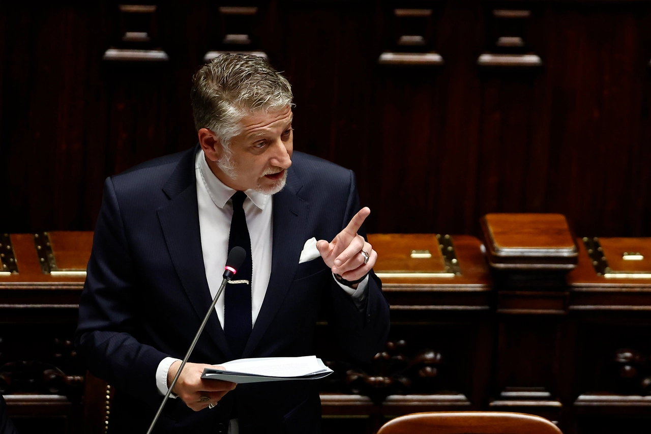 Il ministro della Cultura Alessandro Giuli durante il Question time, presso la Camera dei Deputati