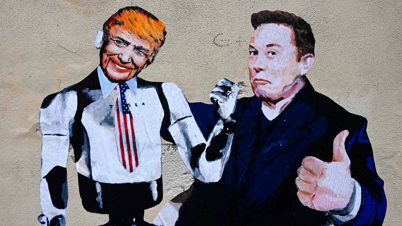 Mural depicts Elon Musk puppeteer with Trump, Meloni and Macron