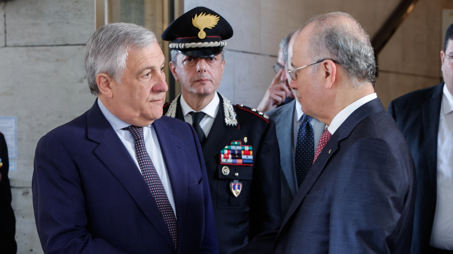 Tajani incontra il primo ministro Anp Mustafa (Ansa)