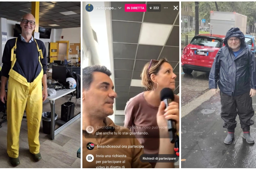 Tre immagini tratte dal profilo Instagram di Radio Popolare