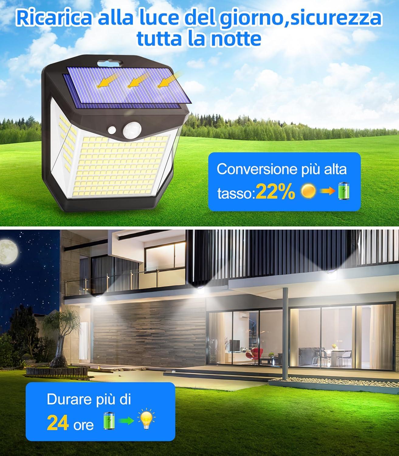 Illumina il tuo giardino in modo sostenibile con le luci LED solari da esterno, in offerta per poche ore