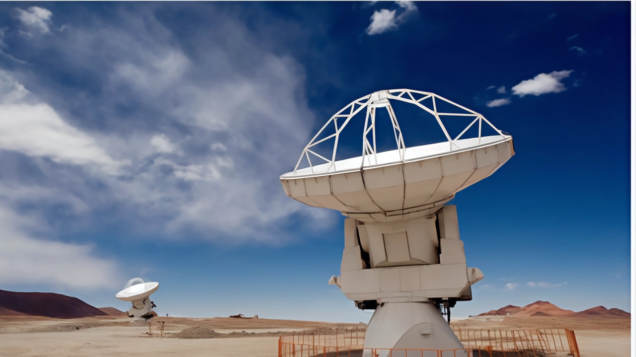 Il supertelescopio Alma si trova nel deserto cileno di Atacama; sopra, l’astrofisico Giuseppe Lodato