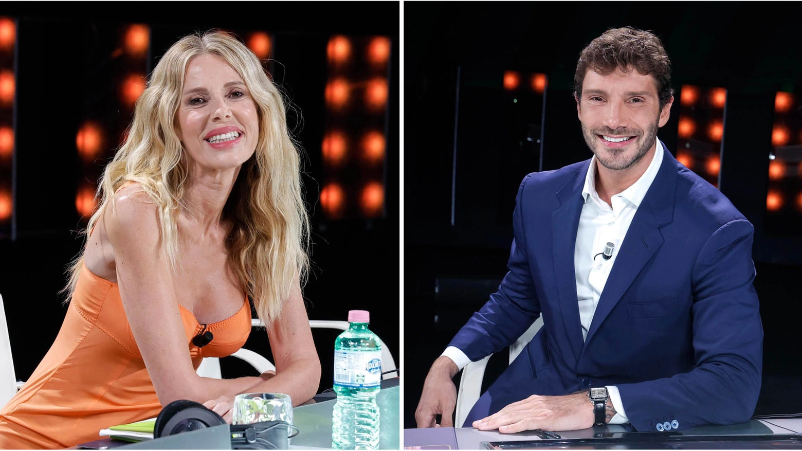 Alessia Marcuzzi e Stefano De Martino al tavolo dei giudici del Tale e Quale Show