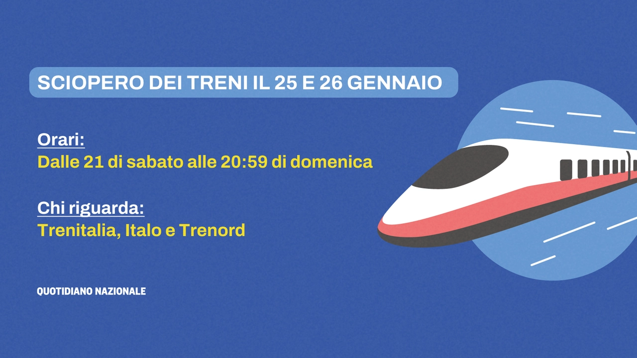 Sciopero dei treni il 25 e 26 gennaio 2025