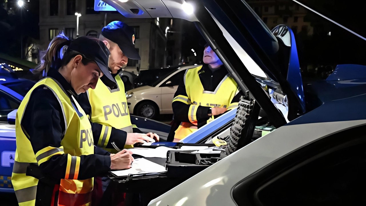 Un controllo di polizia sulle strade nei giorni a cavallo di Capodanno